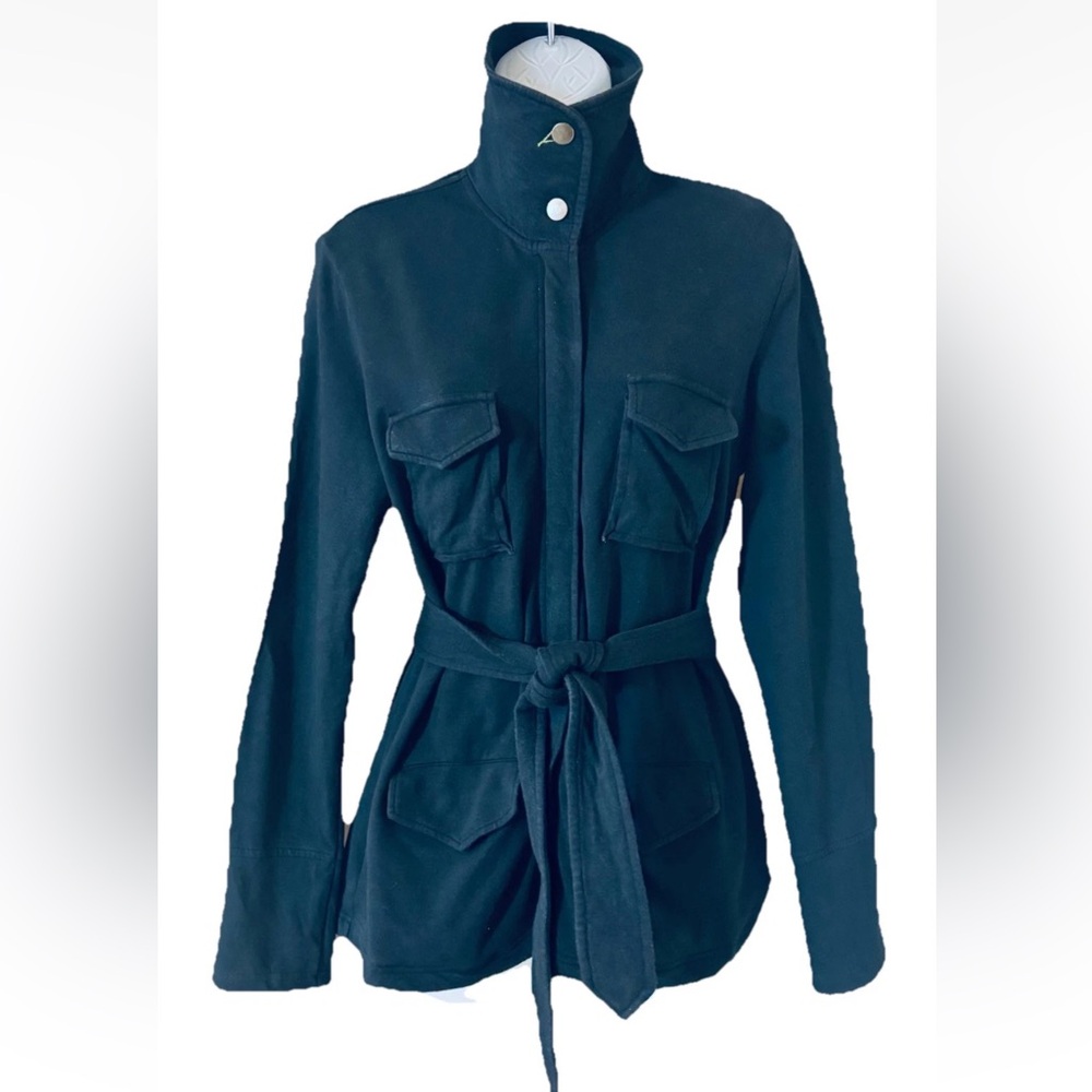 Soma Intimates Belted Yoga Jacket Size Small Black Sport Workout Zip Up